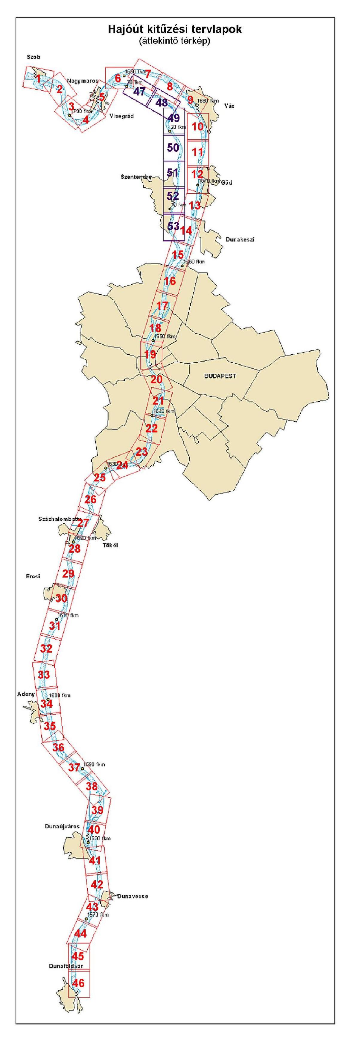 Hajóút kitűzési tervlapok 2023.